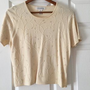 Jones New York Beaded & Embroidered Top - Size M